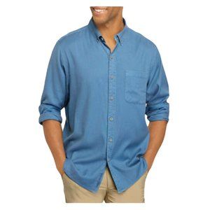 Tommy Bahama Men's Huntington Herringbone Long Sleeve Shirt Bengal Blue Small